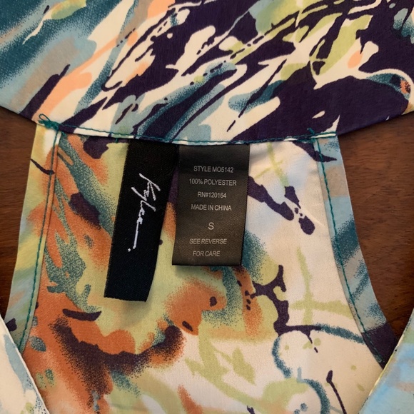 KYLEE T Strap Watercolor Abstract Tank Top Sz S - Picture 6 of 10